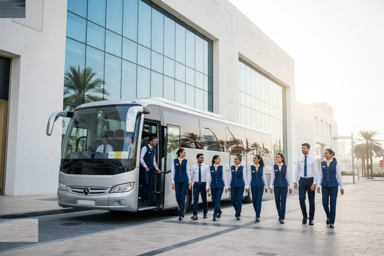 Affordable Bus Rental for Shopping Mall Staff Transportation Dubai